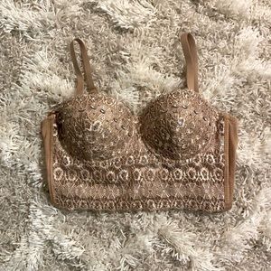 Windsor Embellished Crop Top with Removable Straps